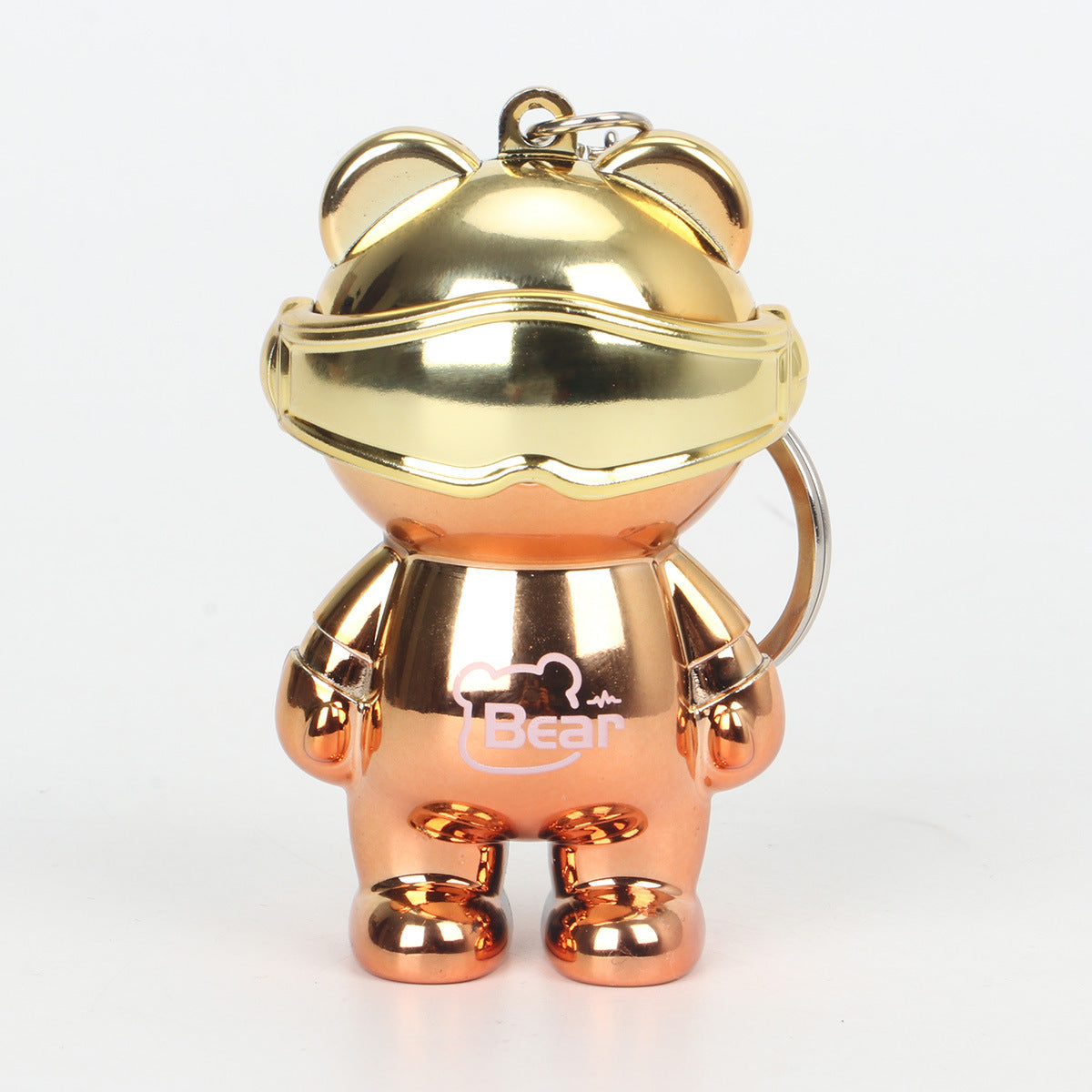 Outdoor portable space bear mini small strong light flashlight portable keychain luminous pendant lighting lamp