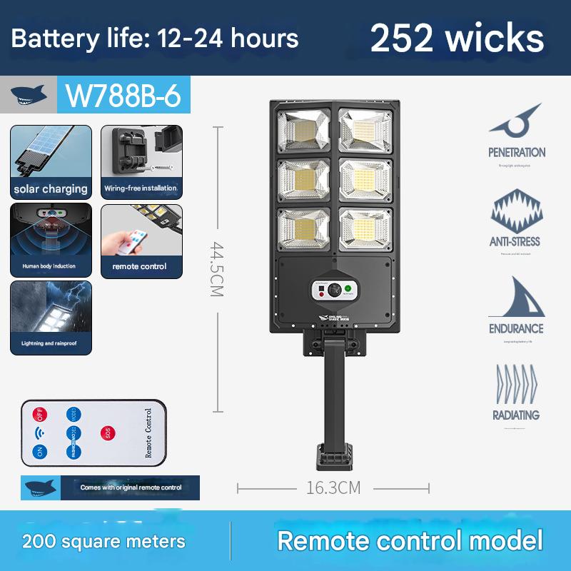Induction outdoor waterproof lightning protection solar street light remote control floodlight garden light