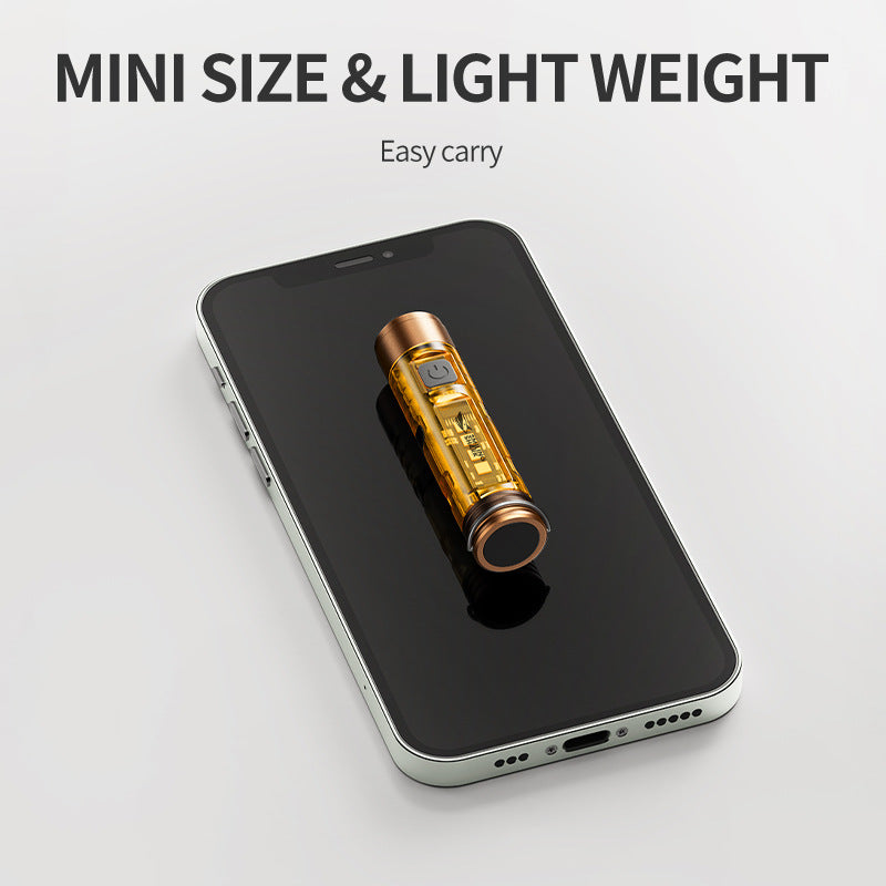 Lightweight mini flashlight charging keychain atmosphere
