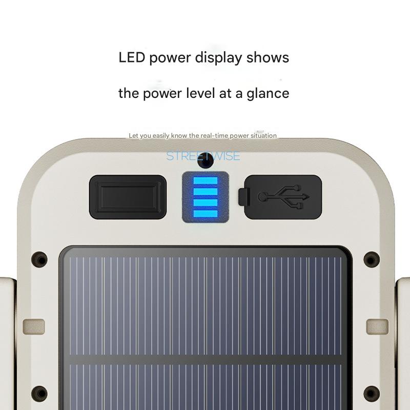 Outdoor telescopic solar powered high brightness floodlight three color light source floodlight