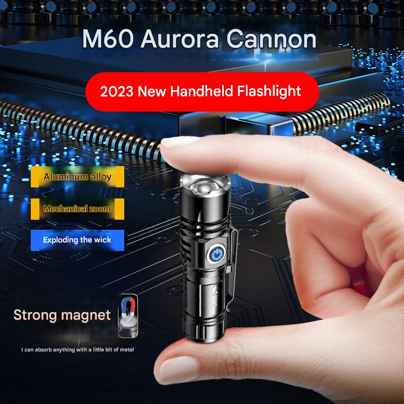 Strong light mini pen clip flashlight rechargeable portable micro magnetic outdoor camping small flashlight