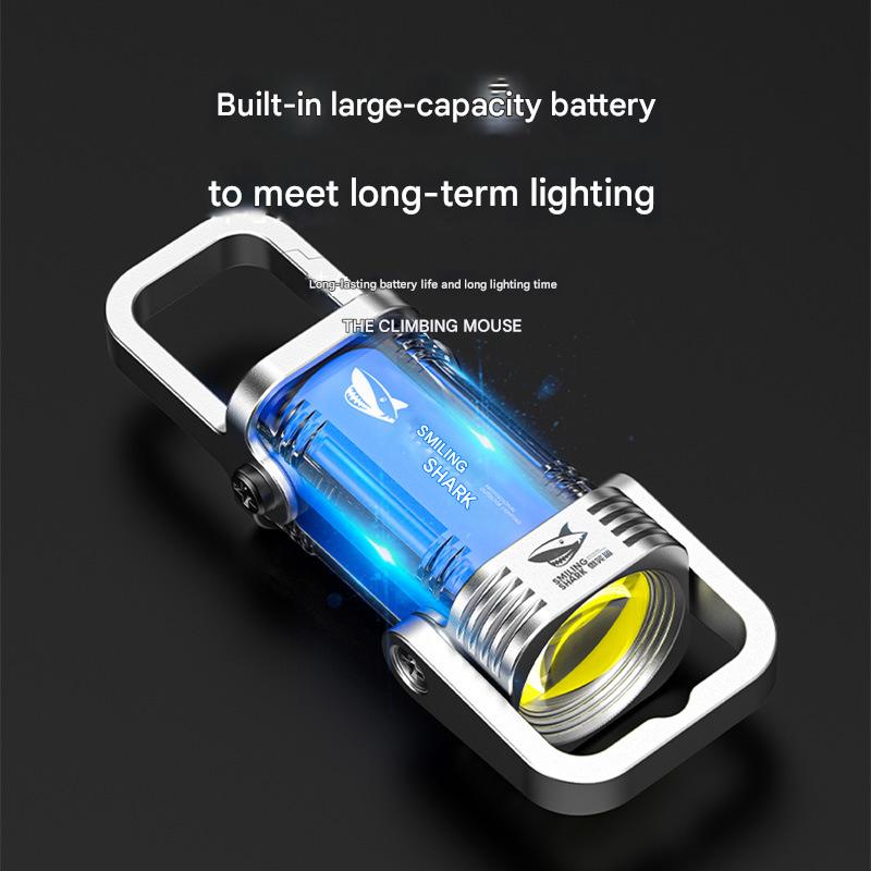 Mini pocket lighting multifunctional keychain light outdoor hook design portable floodlight flashlight
