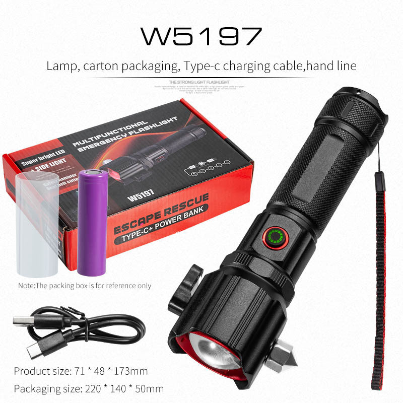 Laser flashlight multifunctional seat belt cutting emergency vehicle spare tool flashlight