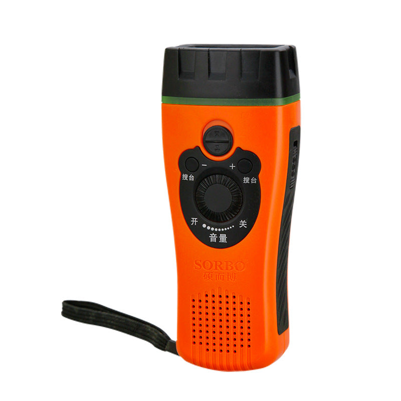 Hand crank generator flashlight 3led flashlight earthquake emergency rescue flashlight with radio FM